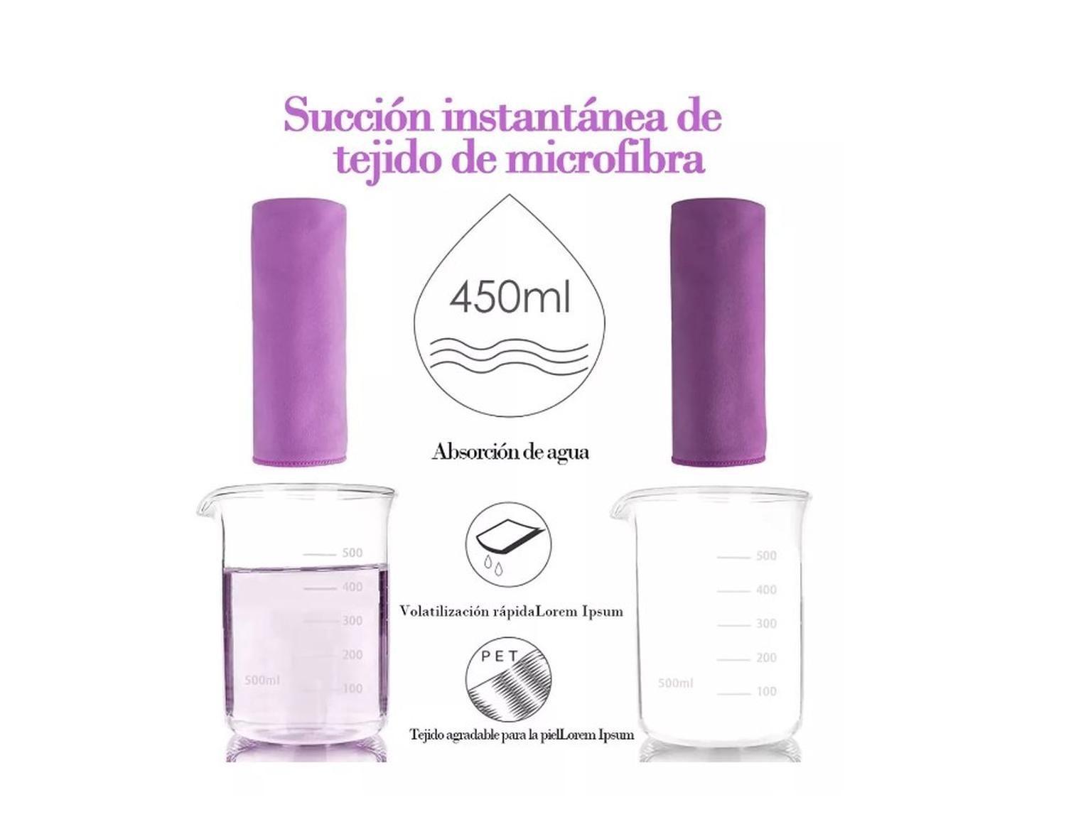 Toalla Baño Viaje De Microfibra De Secado Rápido, 3 Pcs VIOLETA-3