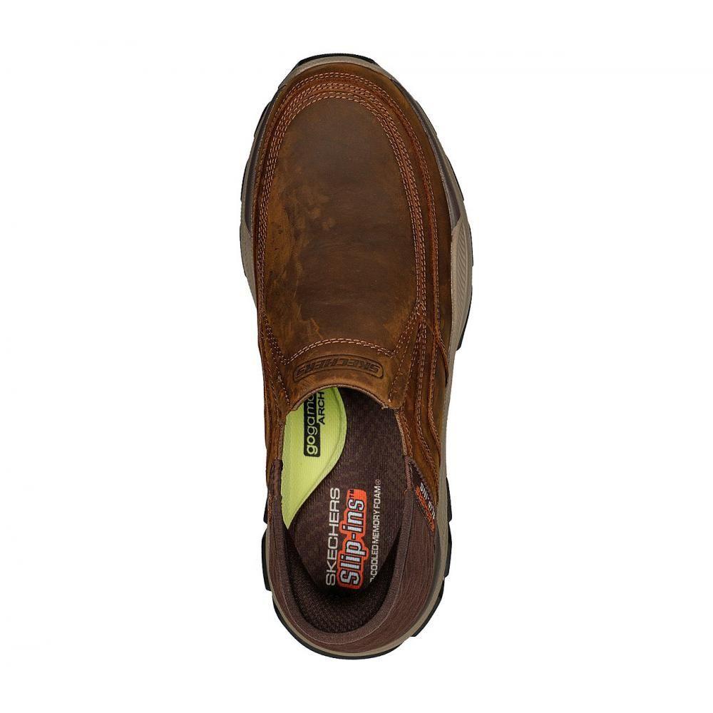 Zapato Hombre Respected Café Skechers-1