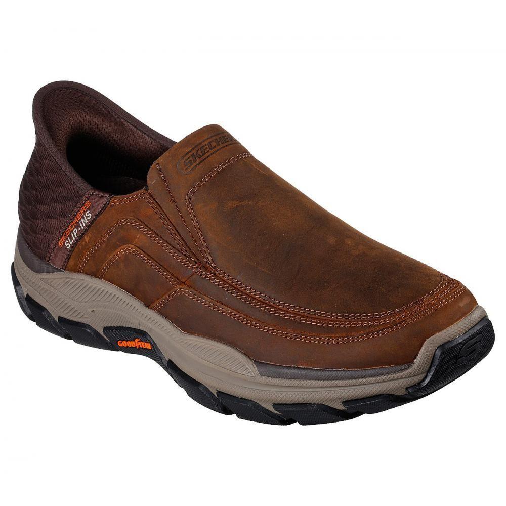 Zapato Hombre Respected Café Skechers-4