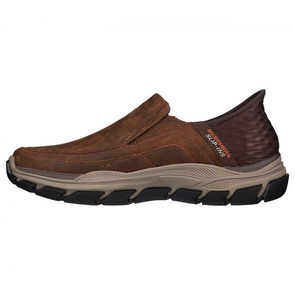 Zapato Hombre Respected Café Skechers-3
