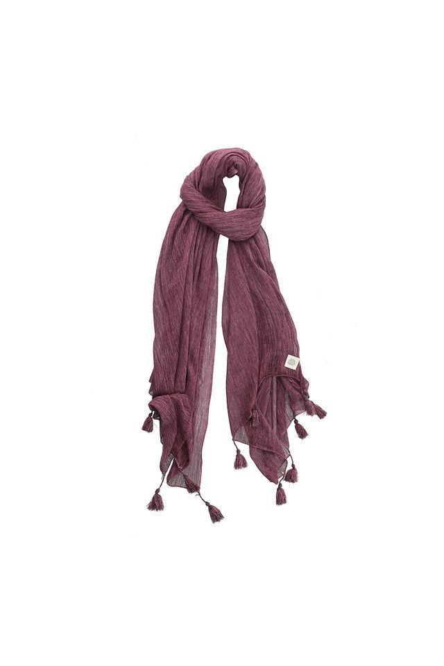 Pañuelo Liso Pompones Morado  Humana-0