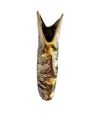Jarrón Nórdico Dorado Florero Decorativo Ceramica Hogar-2