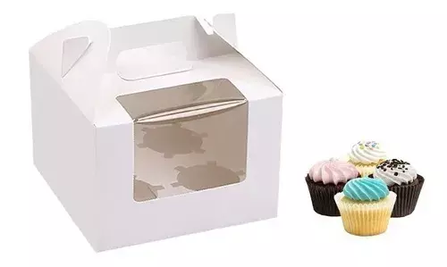 Cajas Con Visor Caja Carton Autoarmable Cupcake Mufin 4 Cavi-1