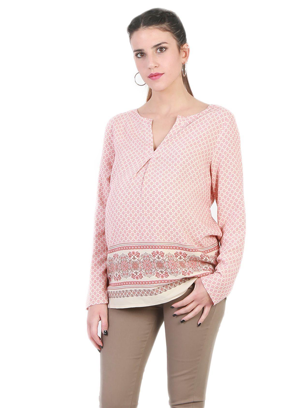 Blusa maternal estampada coral-1