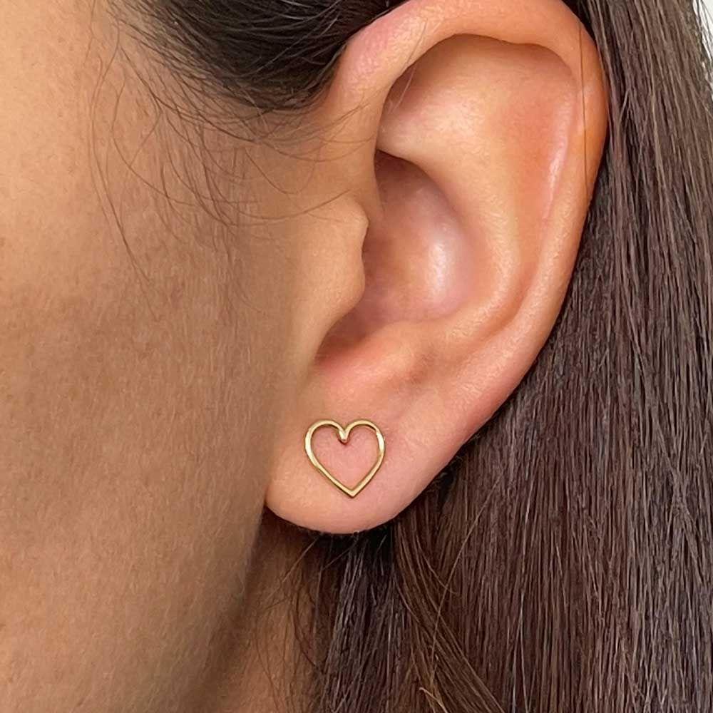 Aros Corazón Oro Amarillo 18k-2