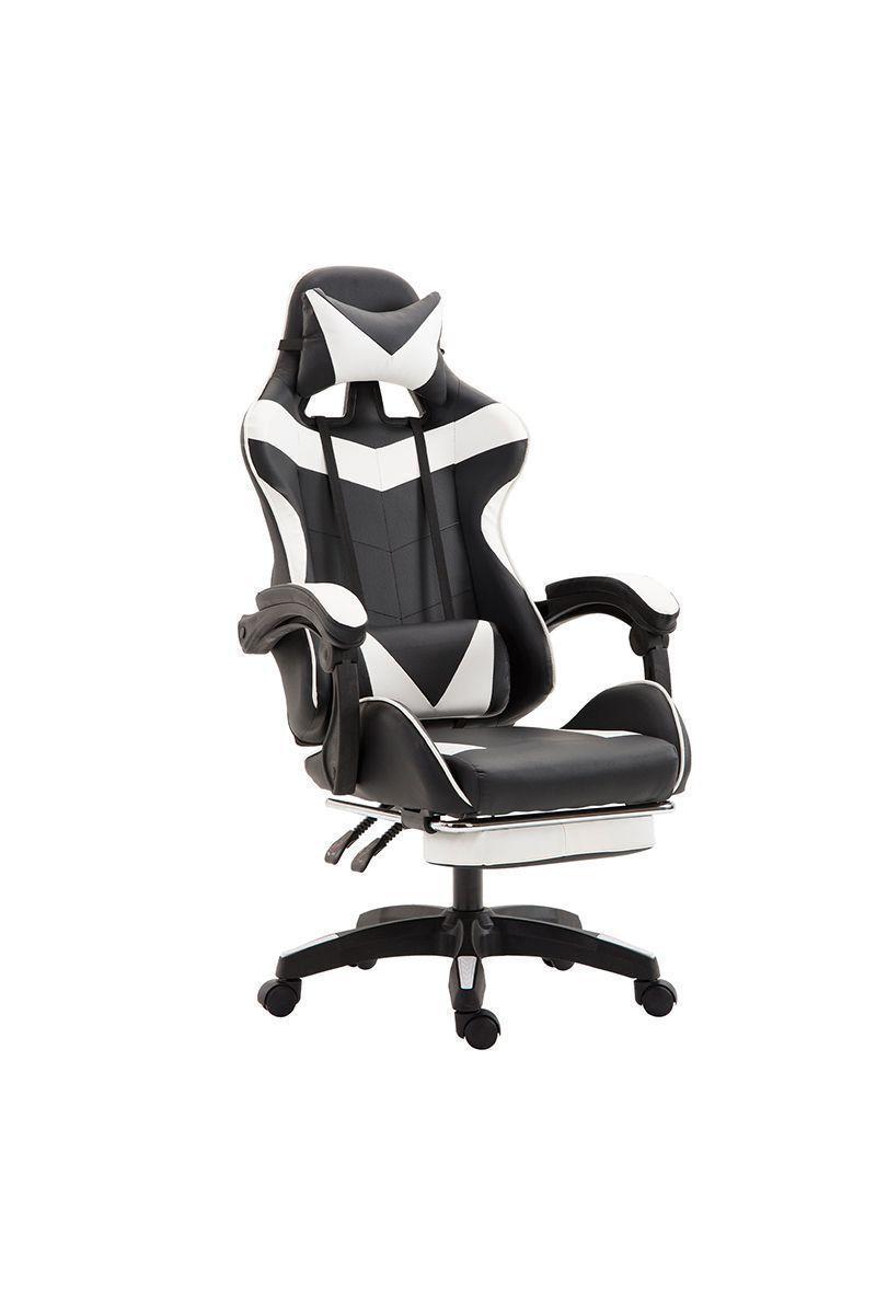 Silla Gamer Ultimate Racing con Reposapiés Blanco-0