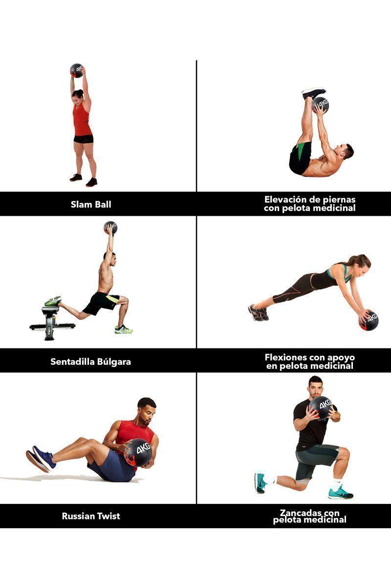 Balón Medicinal 4 Kg Ejercicios Negro-62