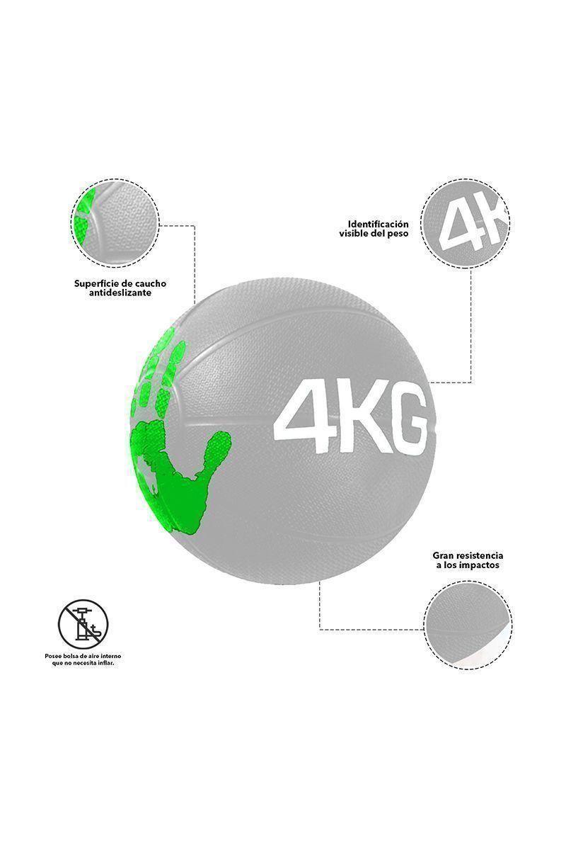 Balón Medicinal 4 Kg Ejercicios Negro-31
