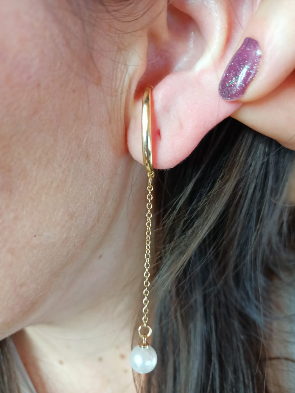 Aros pendientes perla sin hoyos sin perforaciones-4