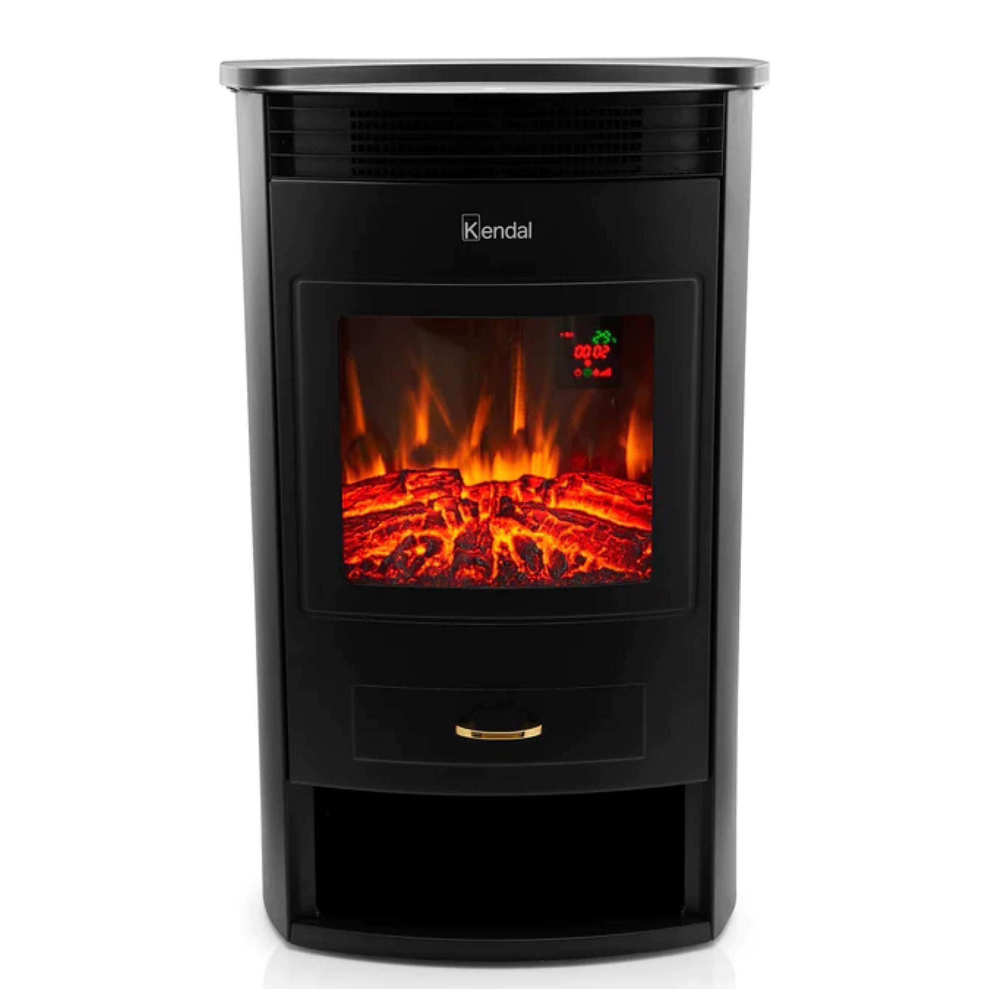 Calefactor Estufa Chimenea Electrica 1750W LED Negro KCE-2120L Kendal-0