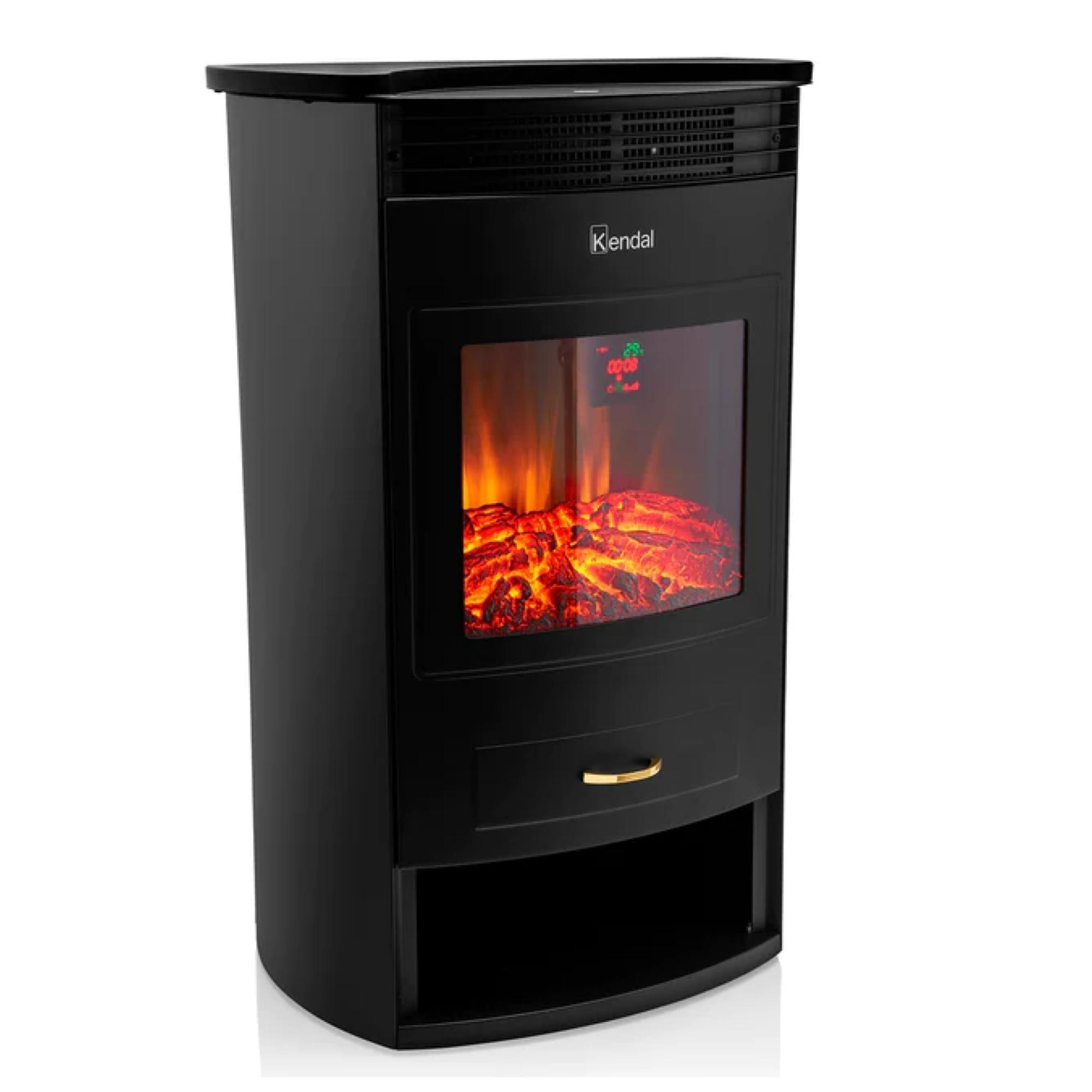 Calefactor Estufa Chimenea Electrica 1750W LED Negro KCE-2120L Kendal-1