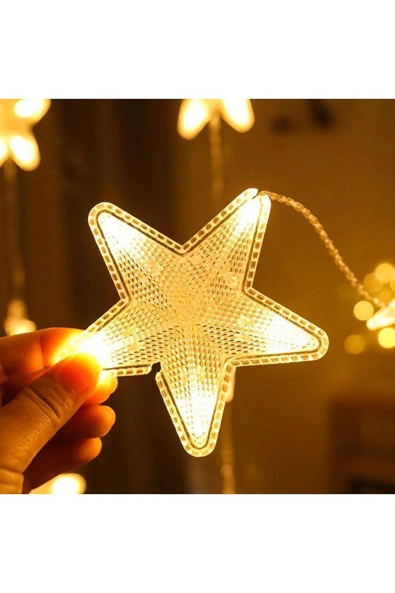 Guirnalda Estrellas Cascada Calidad 16 Estrellas Navidad-4