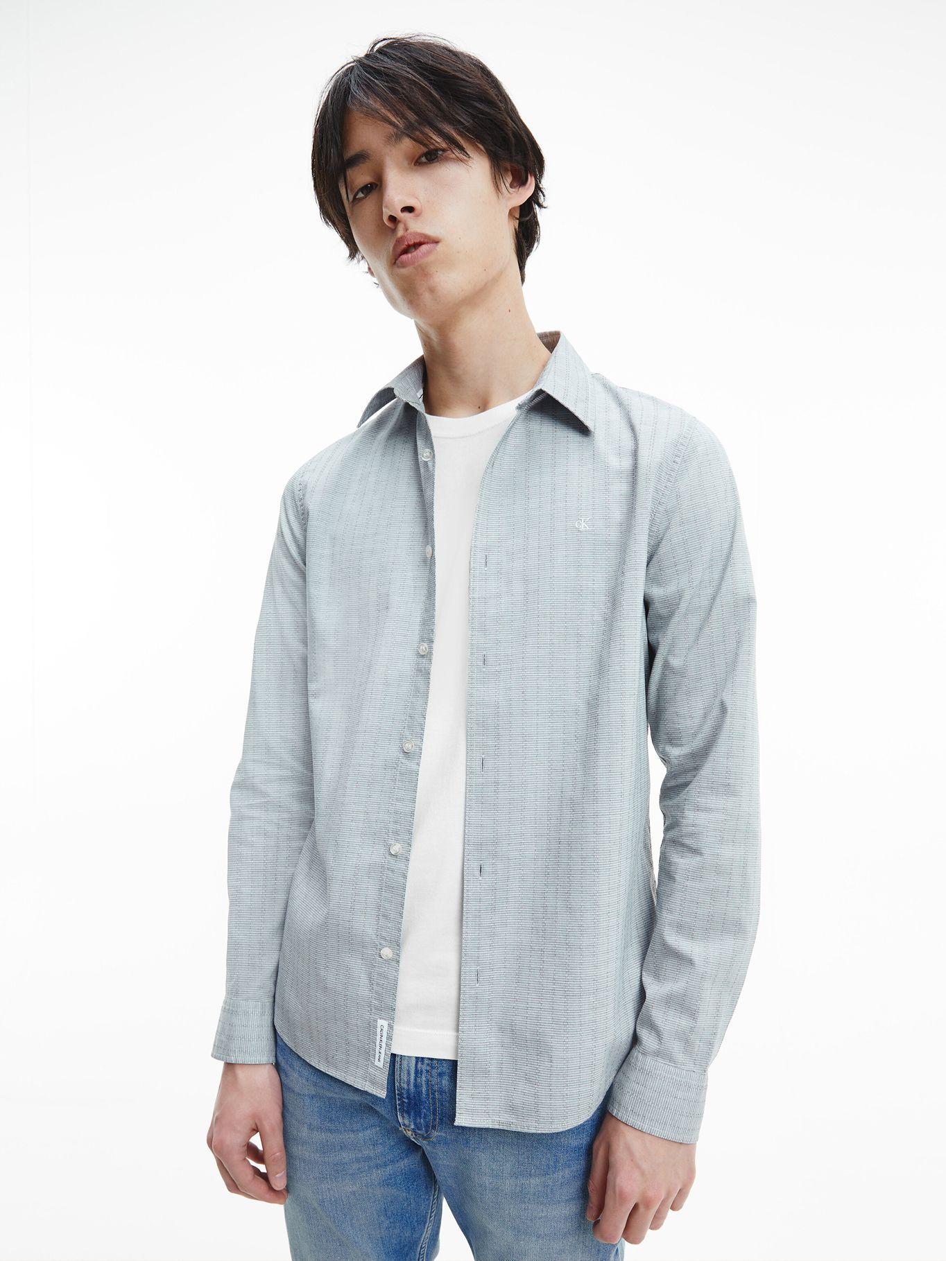 Camisa Textured Dobby Gris Calvin Klein-3