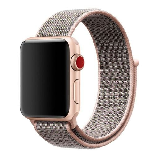 Correa Nylon Para Apple Watch 38 40 41 mm / Rosa Arena-0