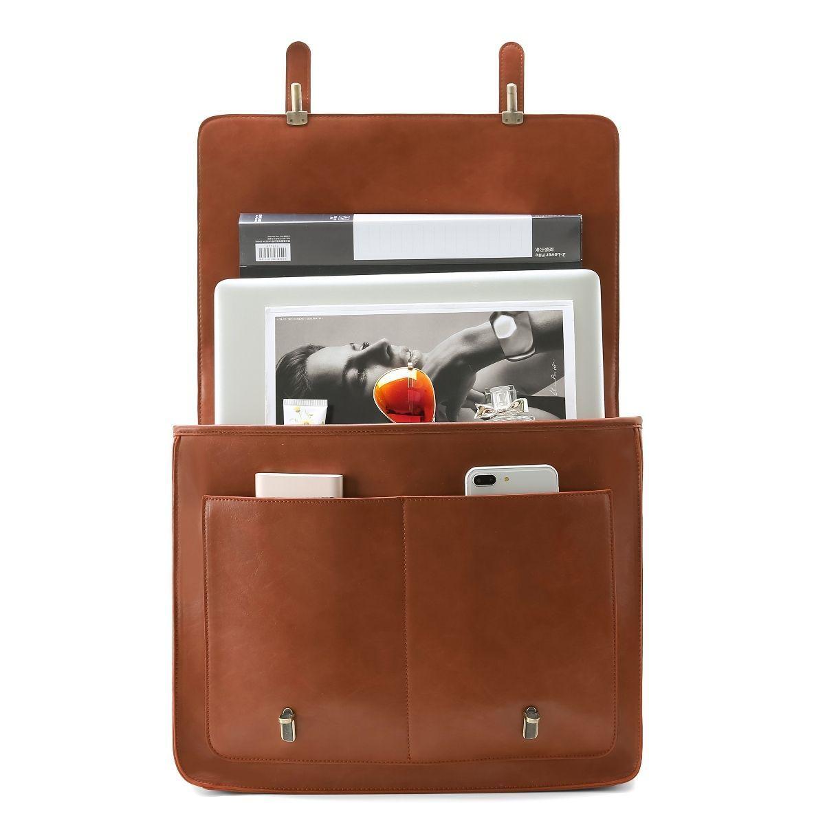 Ecosusi Maletín BOW removible para laptop 15.6"- Camel-5