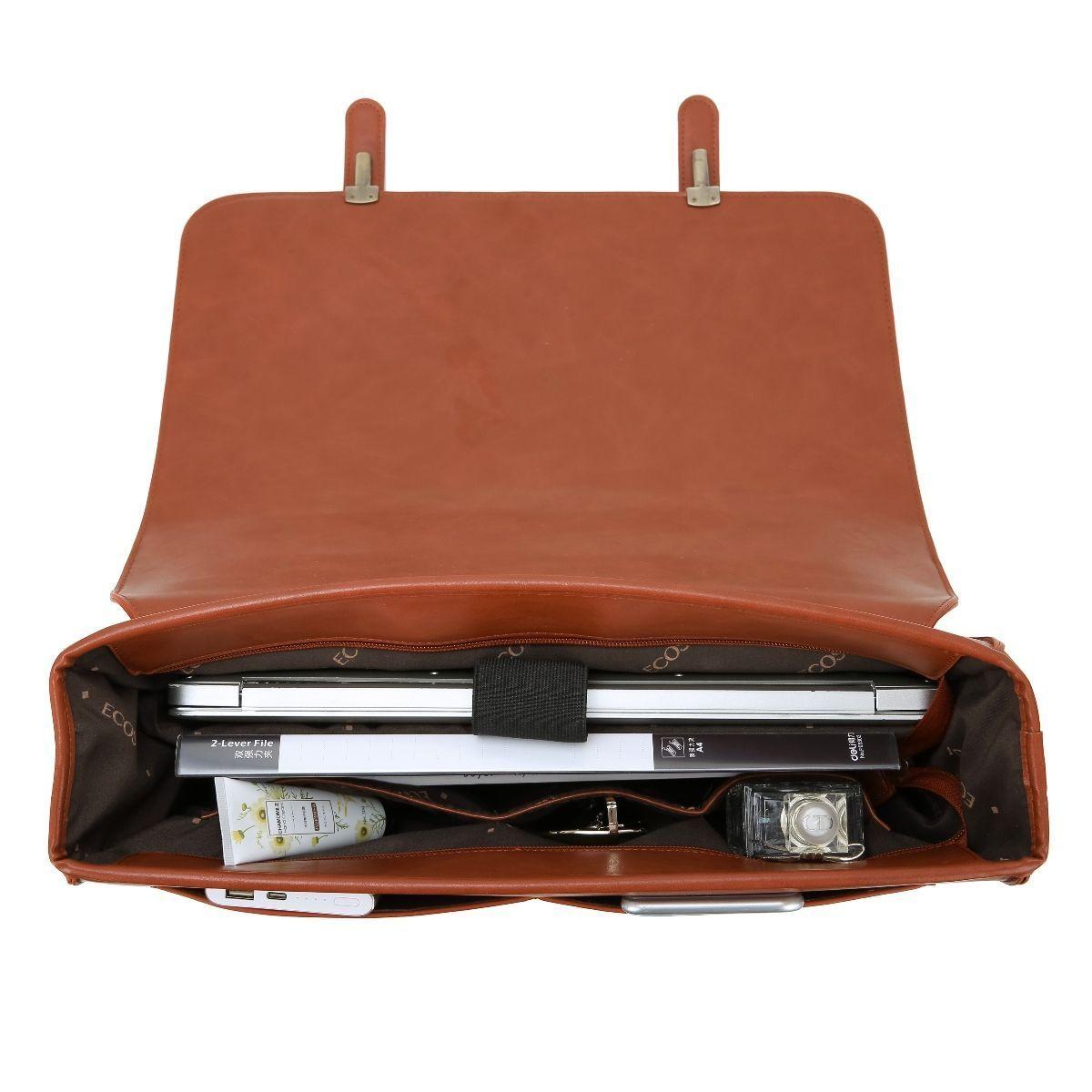 Ecosusi Maletín BOW removible para laptop 15.6"- Camel-4