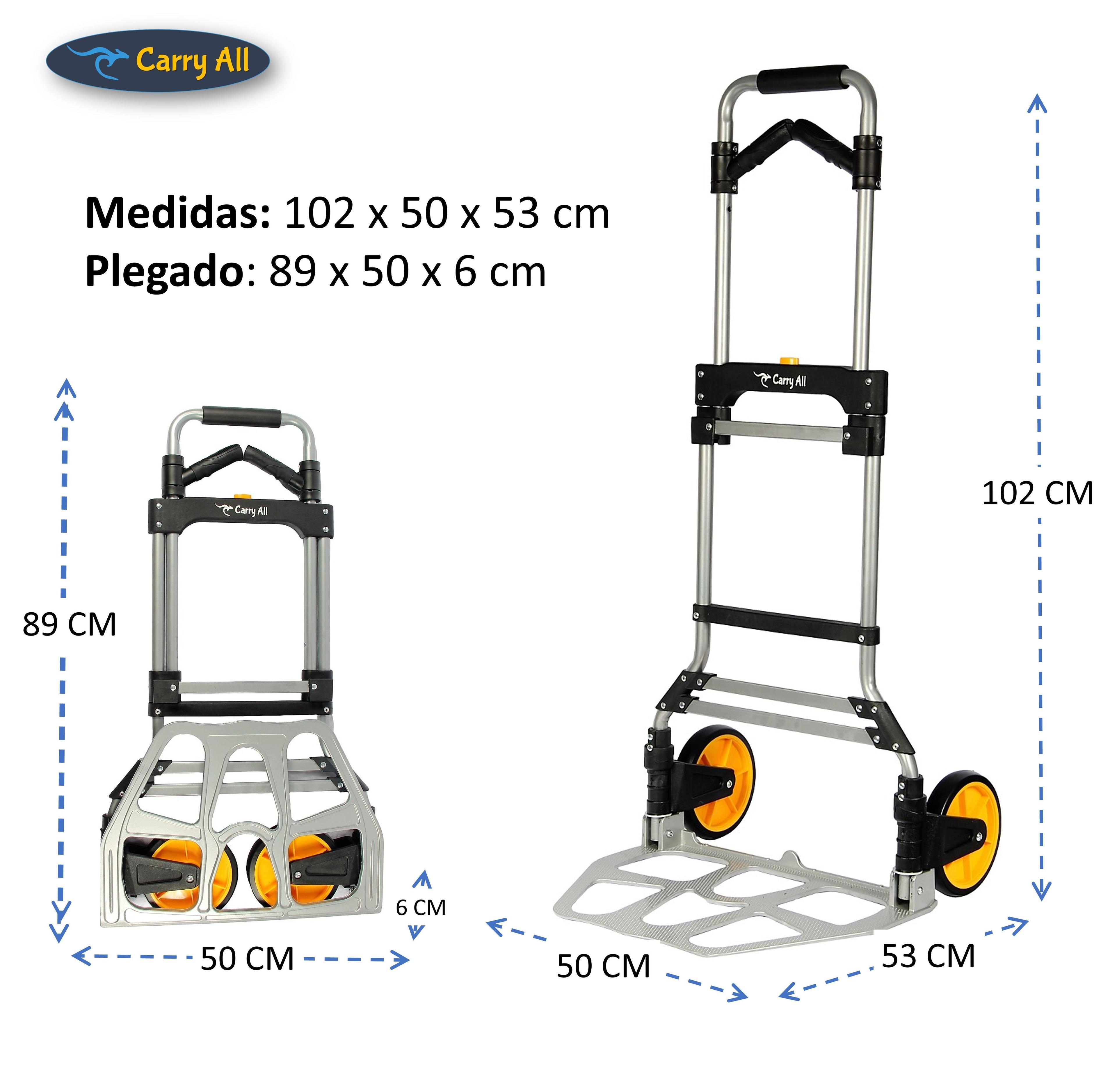 Carro de Carga Plegable Tipo Yegua 150 Kilos Cuerda Rodamientos-2