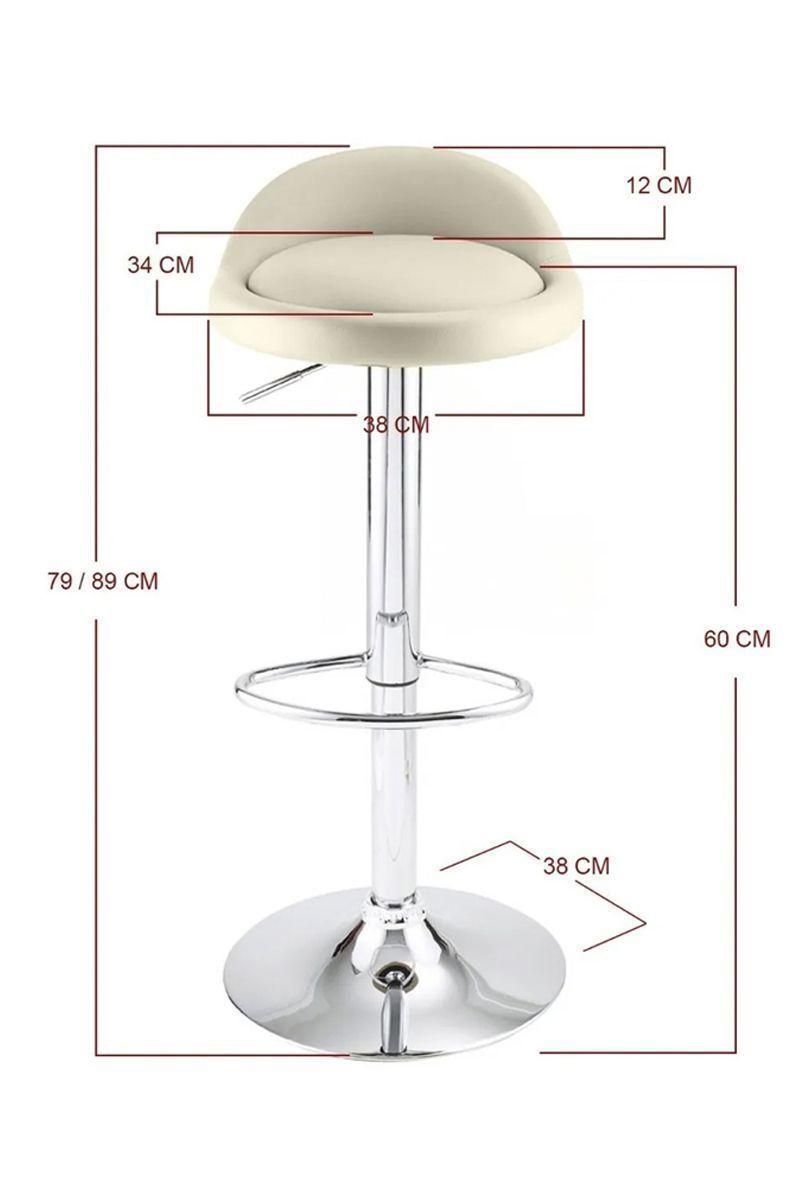 Pack 2 Piso Bar Altura Regulable Beige-5