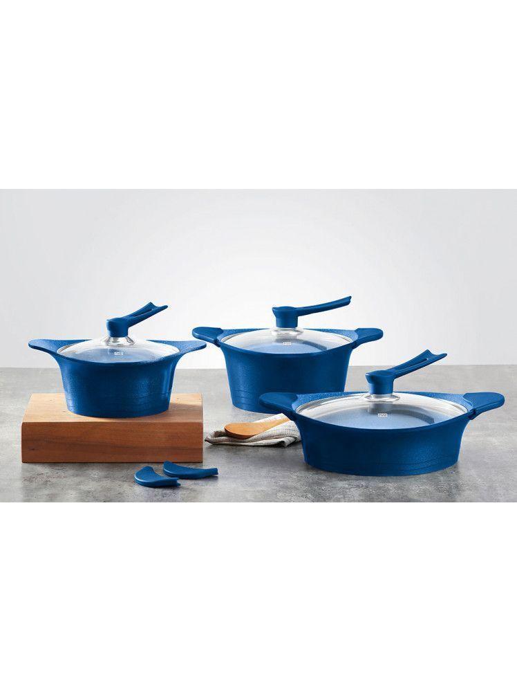 Bateria De Cocina 6 Piezas Bohlier Azul-2