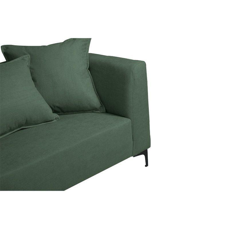 Sofá Cordelia Chenille Tipo Lino Verde 2 Cuerpos-2