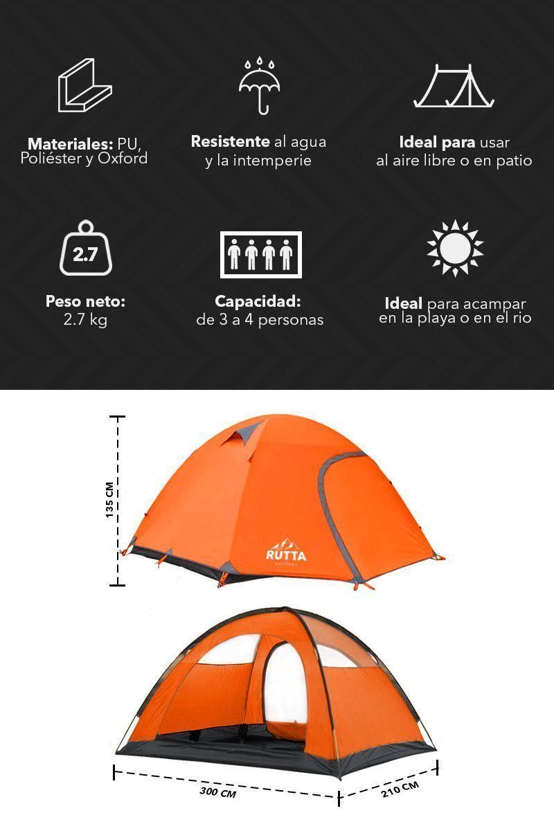 Carpa Camping Familiar 3 a 4 Personas Outdoor-5