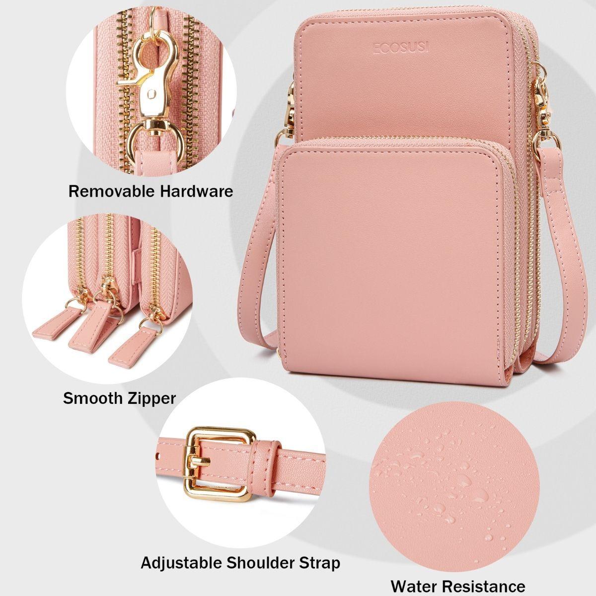 Ecosusi Bandolera Para Celular Con Cartera Desmontable - Rosado-3