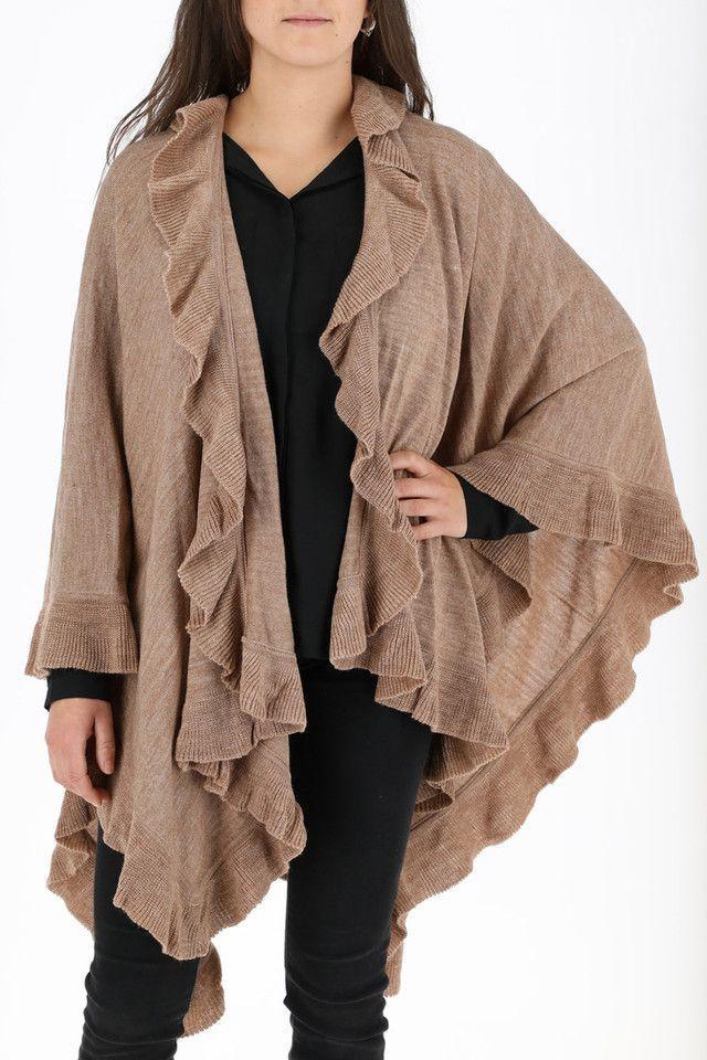 Poncho Vuelos Beige Humana-0