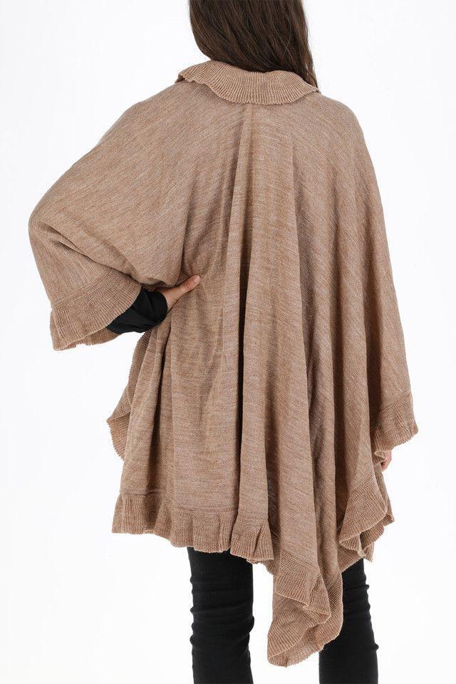 Poncho Vuelos Beige Humana-1