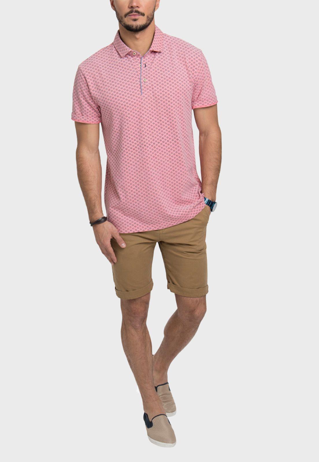 Polera Piqué Melange Flores Print Manga Corta-3