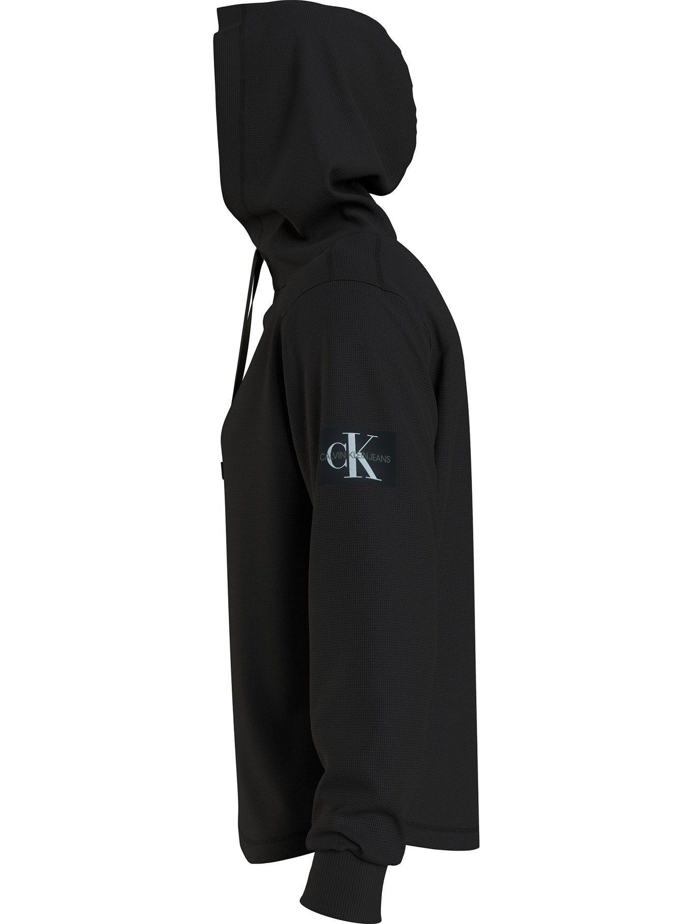 Hoodie Monogram Badge Waffle Negro Calvin Klein-4