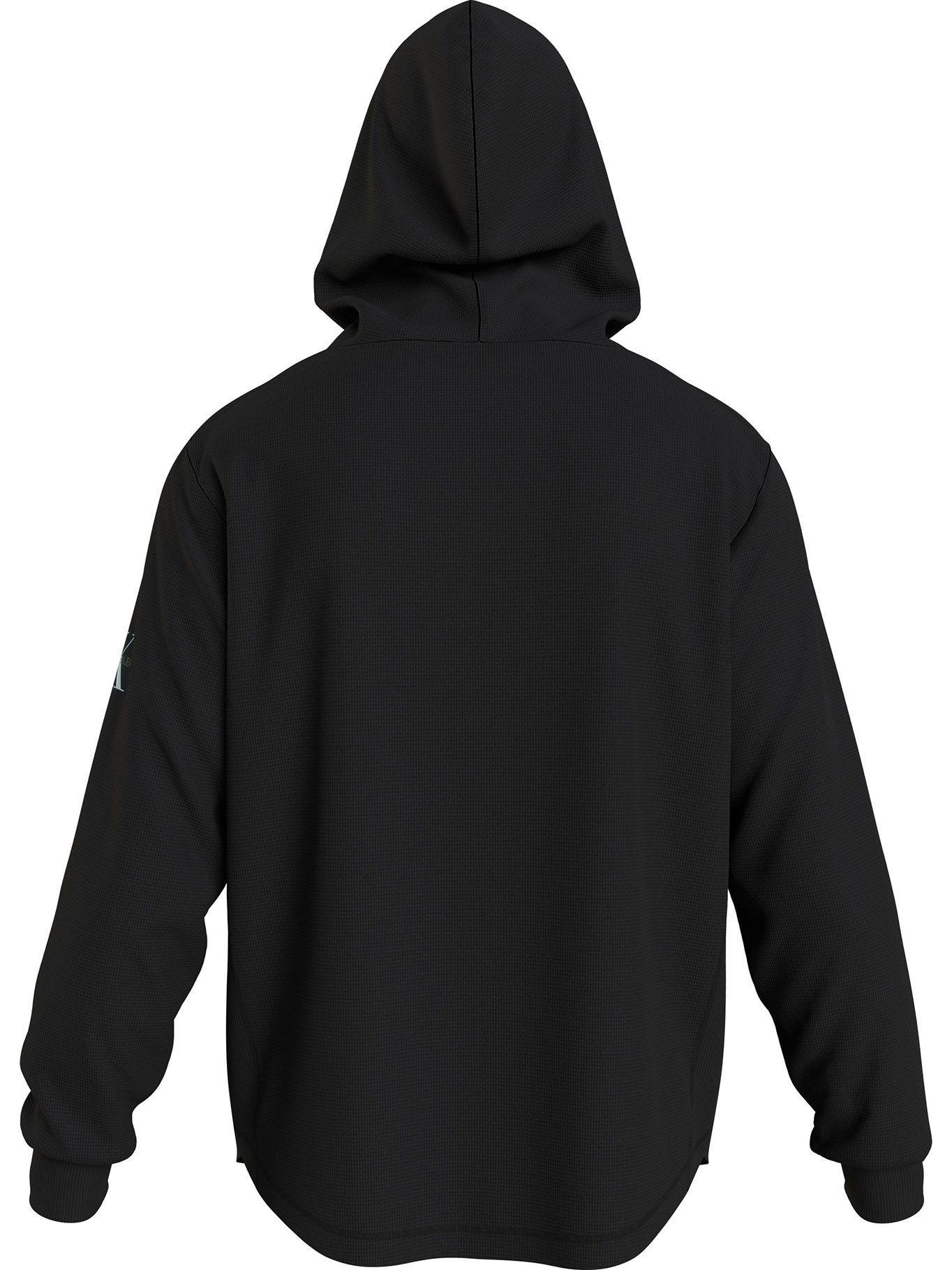 Hoodie Monogram Badge Waffle Negro Calvin Klein-1