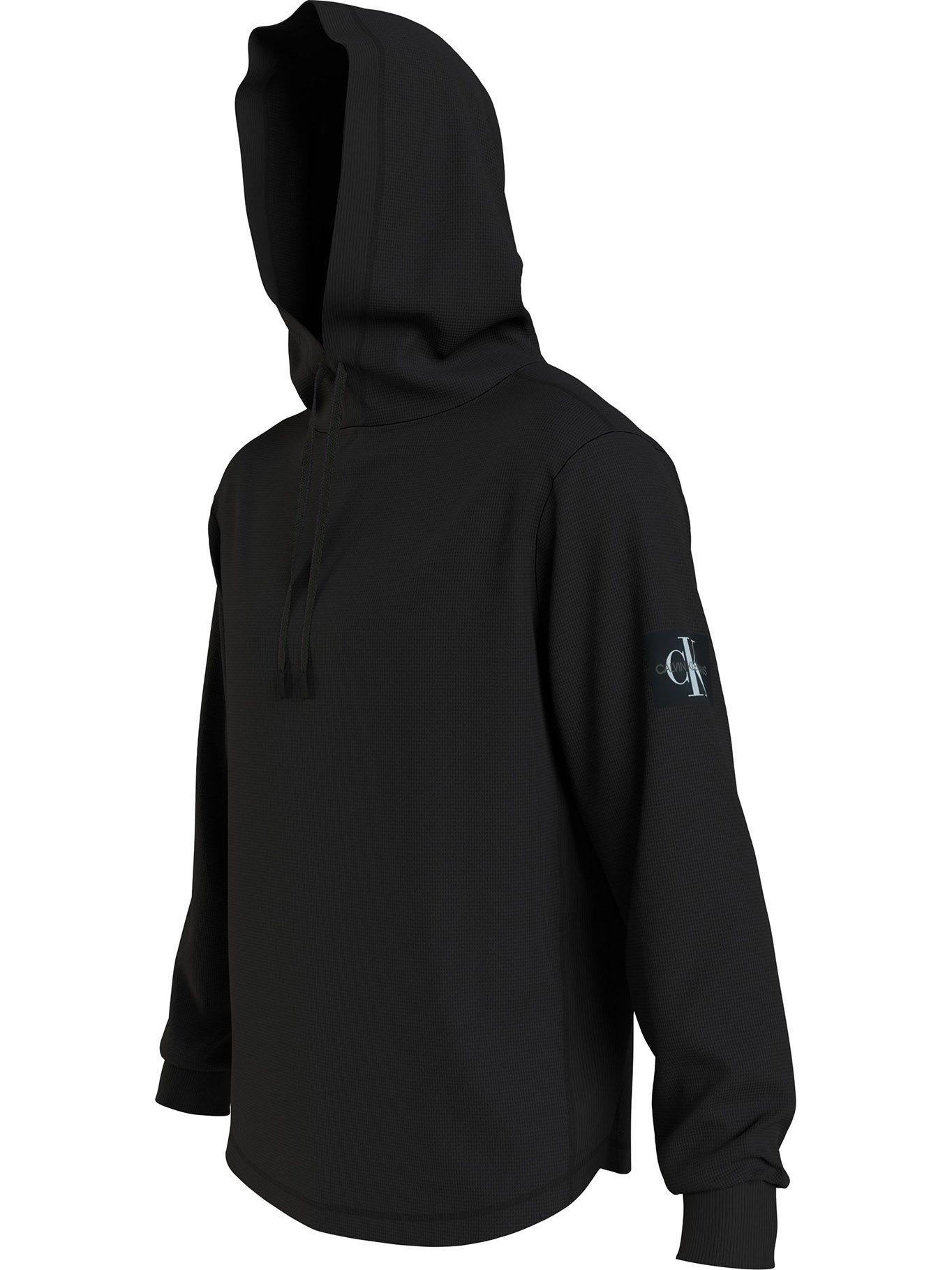 Hoodie Monogram Badge Waffle Negro Calvin Klein-2