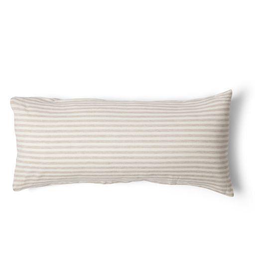 FUNDA COJIN LINO LINEAS BEIGE 90X45-0