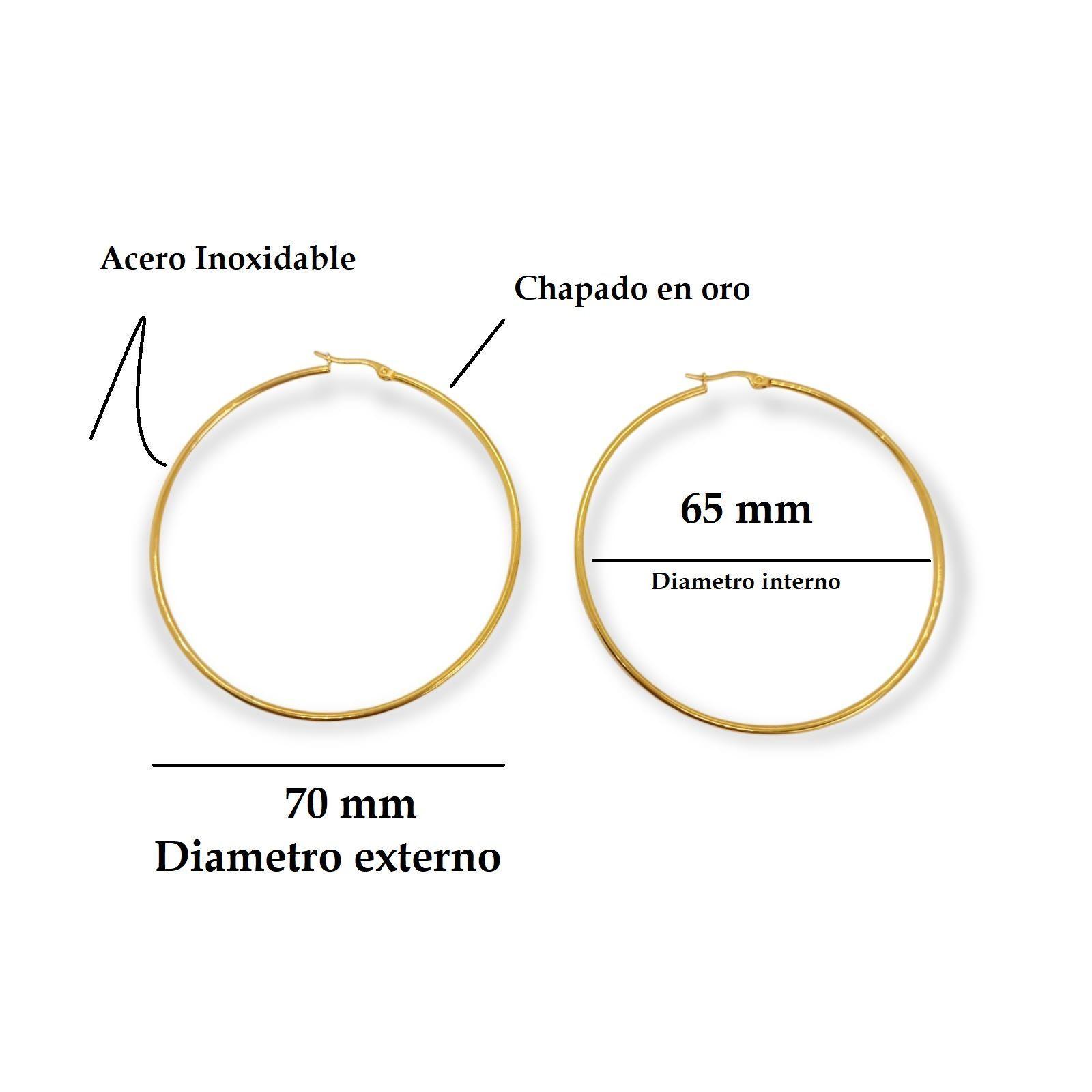 Maxi argollas hoop clásicas 65Mm chapadas en oro 18k -4