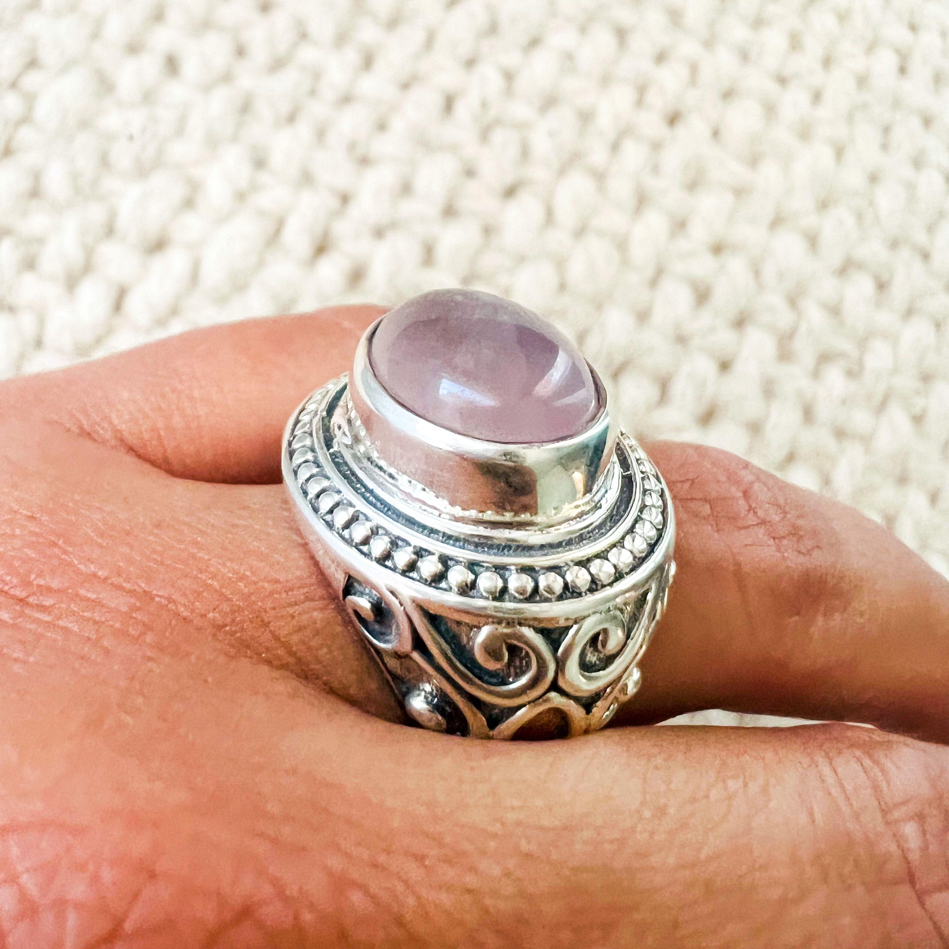 Anillo Cuarzo Rosa en Plata-1