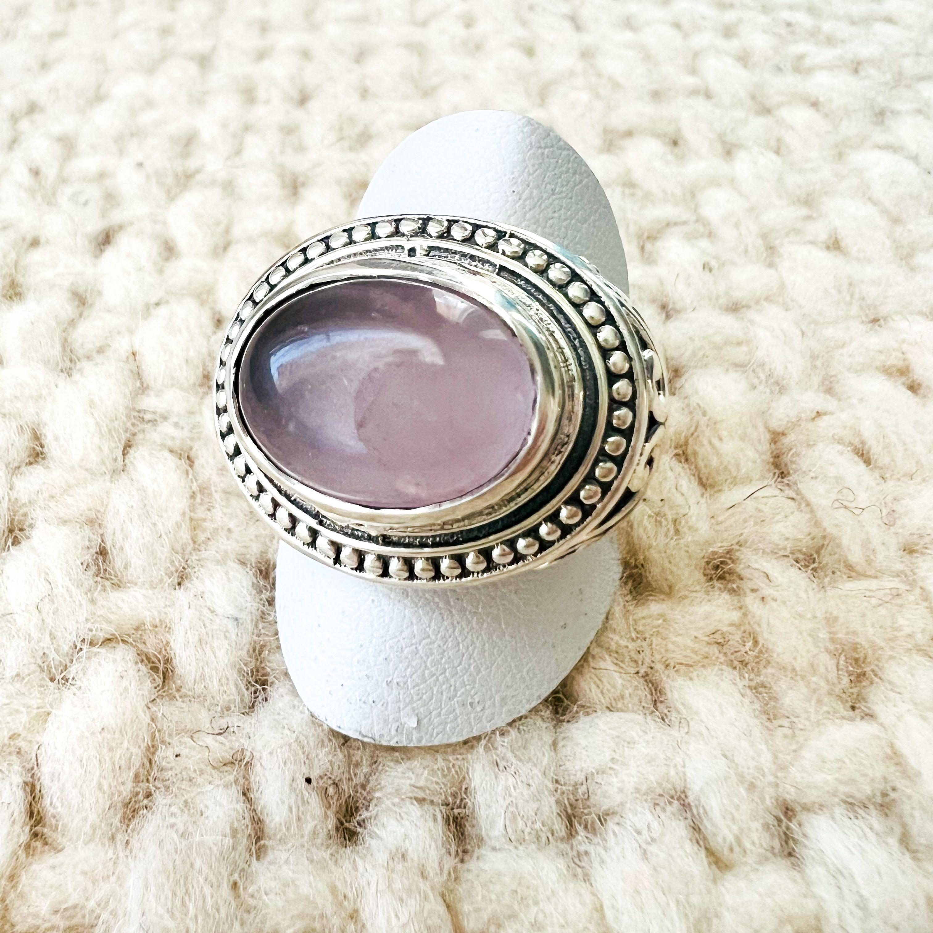 Anillo Cuarzo Rosa en Plata-0