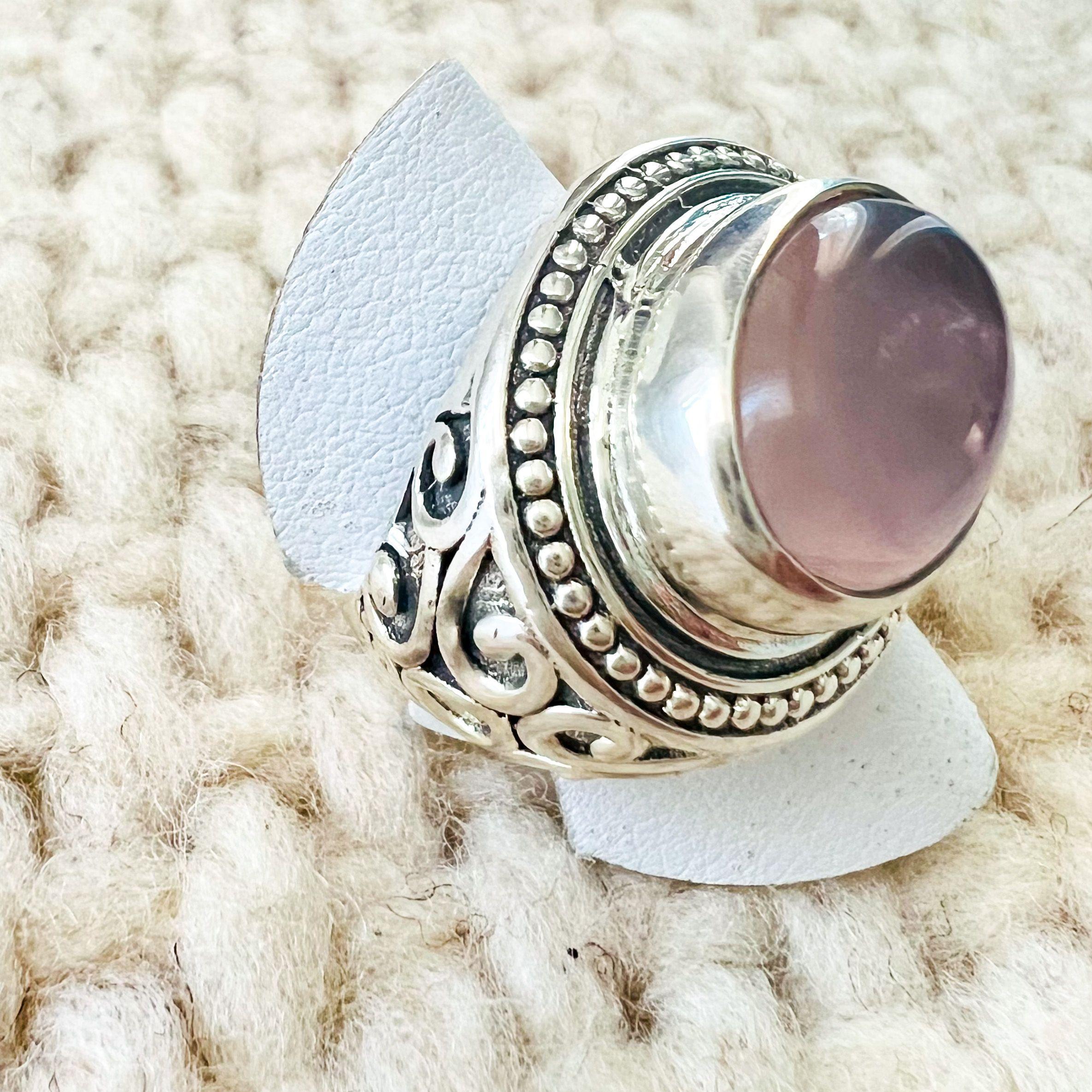 Anillo Cuarzo Rosa en Plata-2