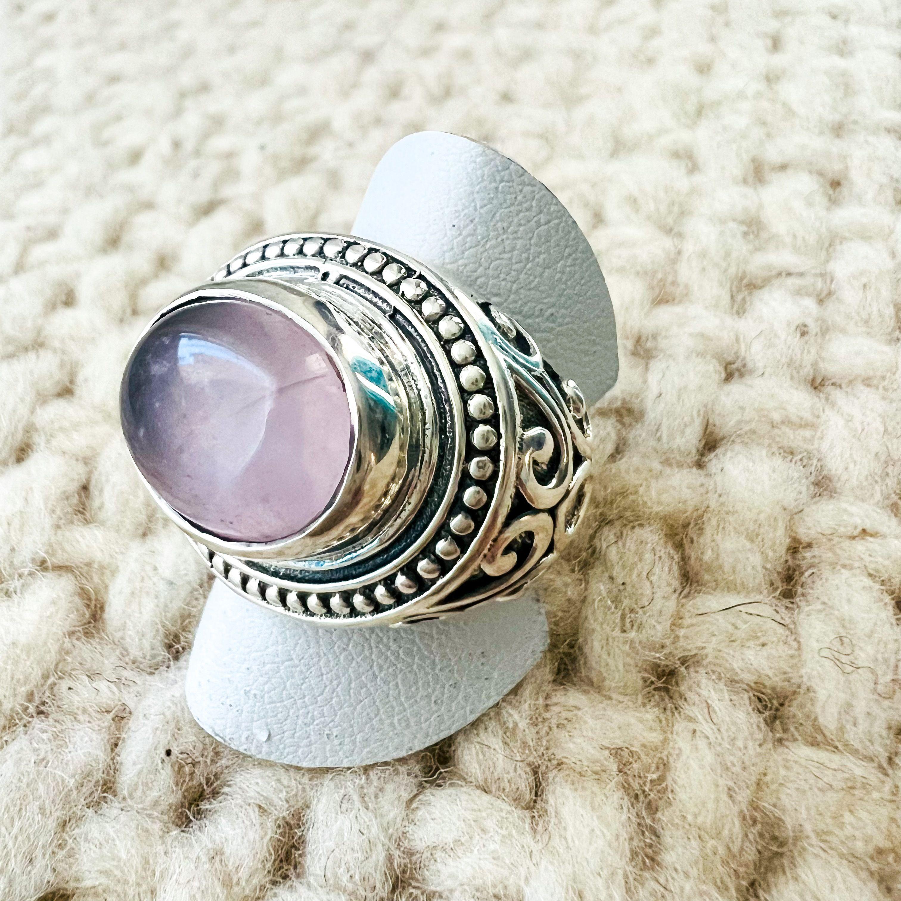 Anillo Cuarzo Rosa en Plata-3