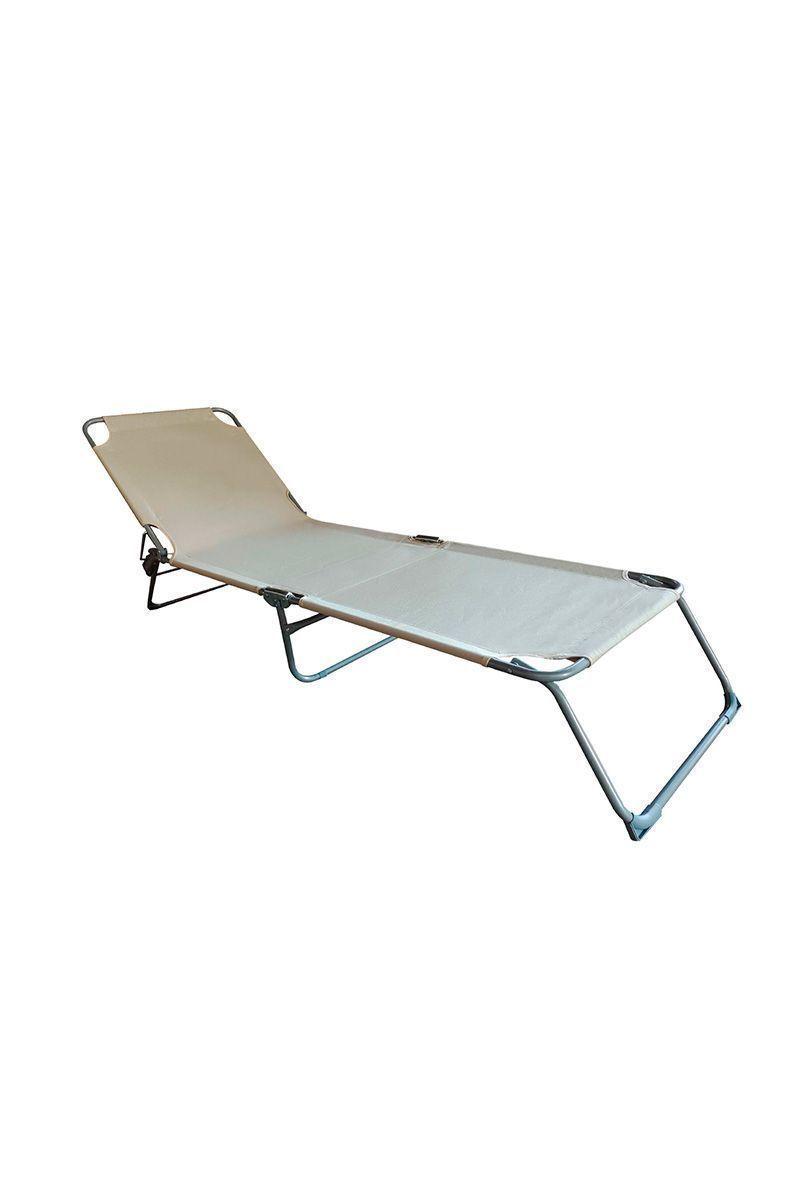 Reposera de Terraza Reclinable 188x57x26cm Beige-0