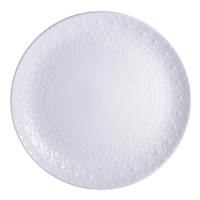 Plato Decorativo Glasgow Blanco Grande-0