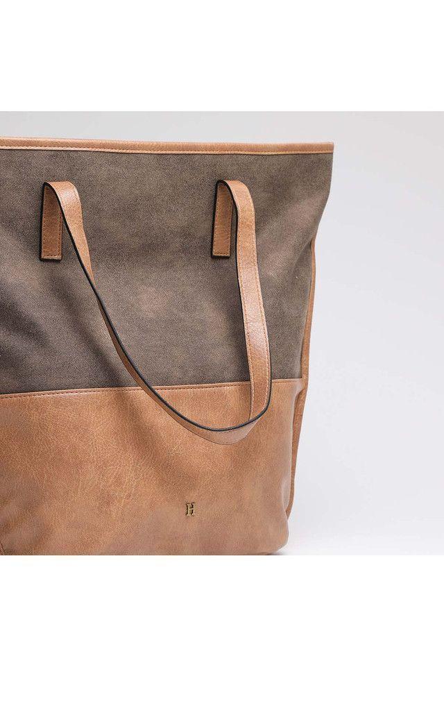 Cartera Hombro Café Raw Sienna Humana-1