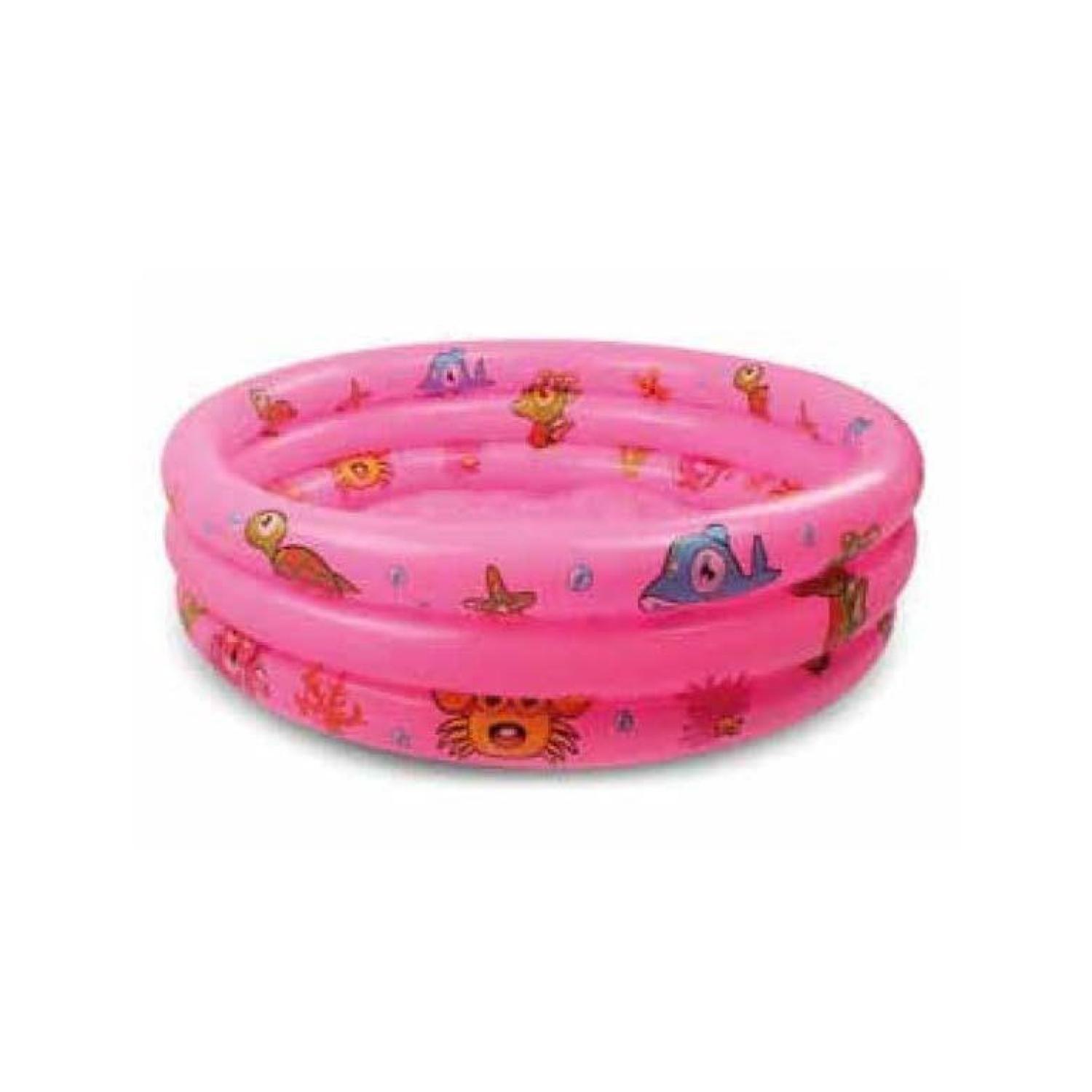 Piscina Inflable Redonda 90x30cm Infantil Rosado-0