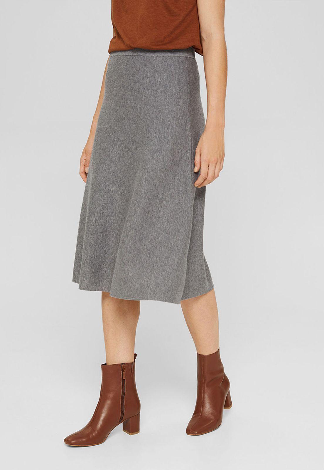 Falda Midi De Línea En A Esprit-0