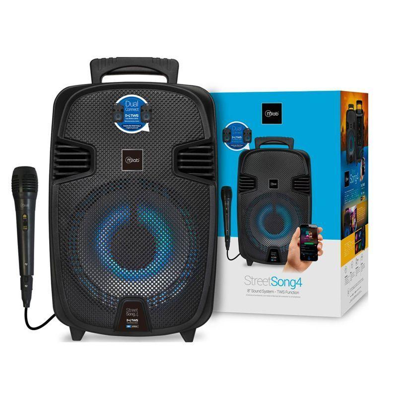 Parlante inalámbrico de karaoke Street Song 4 con micrófono y cable de Mlab-3
