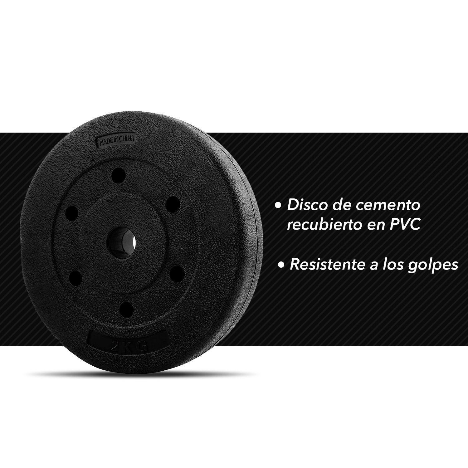 Disco de Cemento 2 Kg para Barra PVC Negro-4