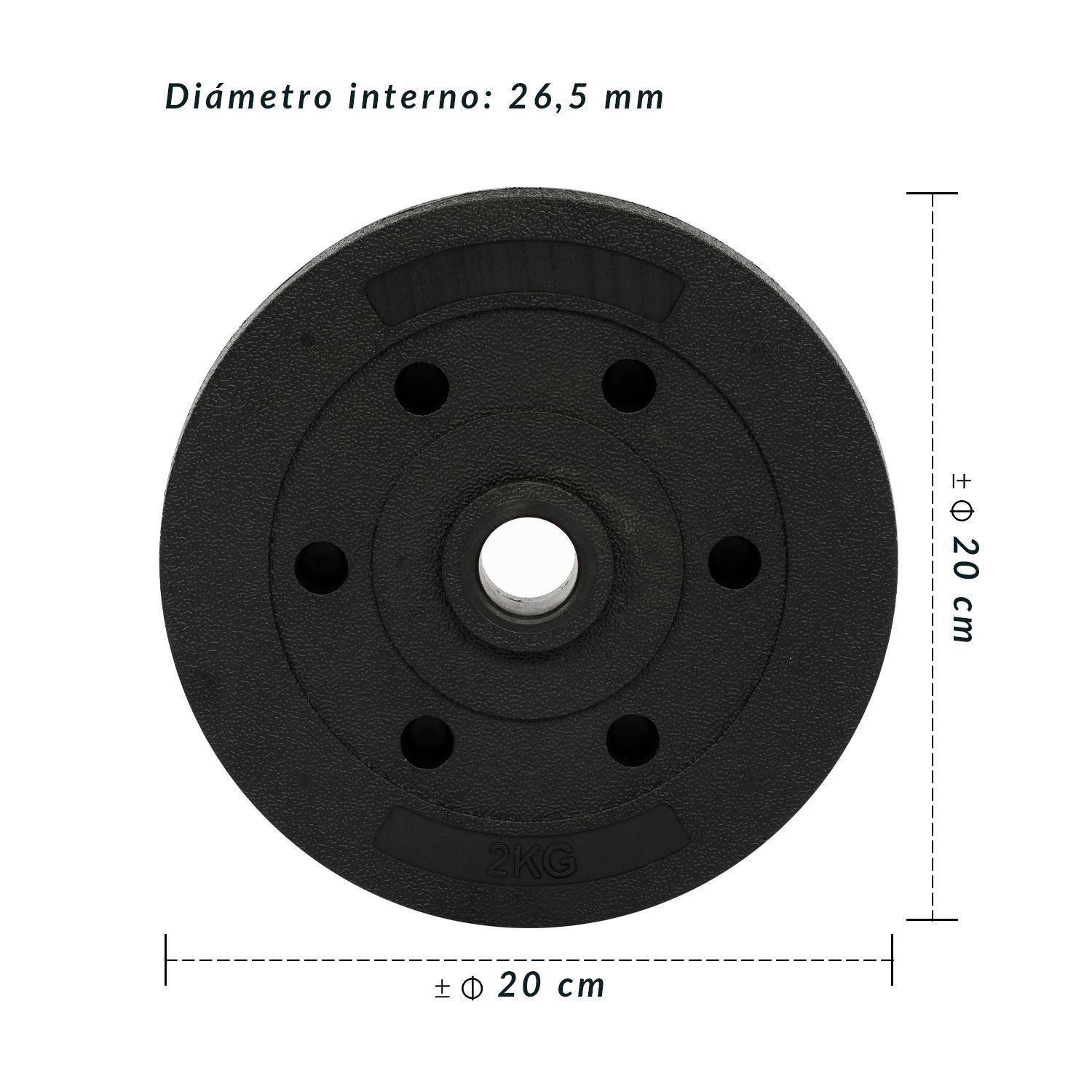 Disco de Cemento 2 Kg para Barra PVC Negro-2