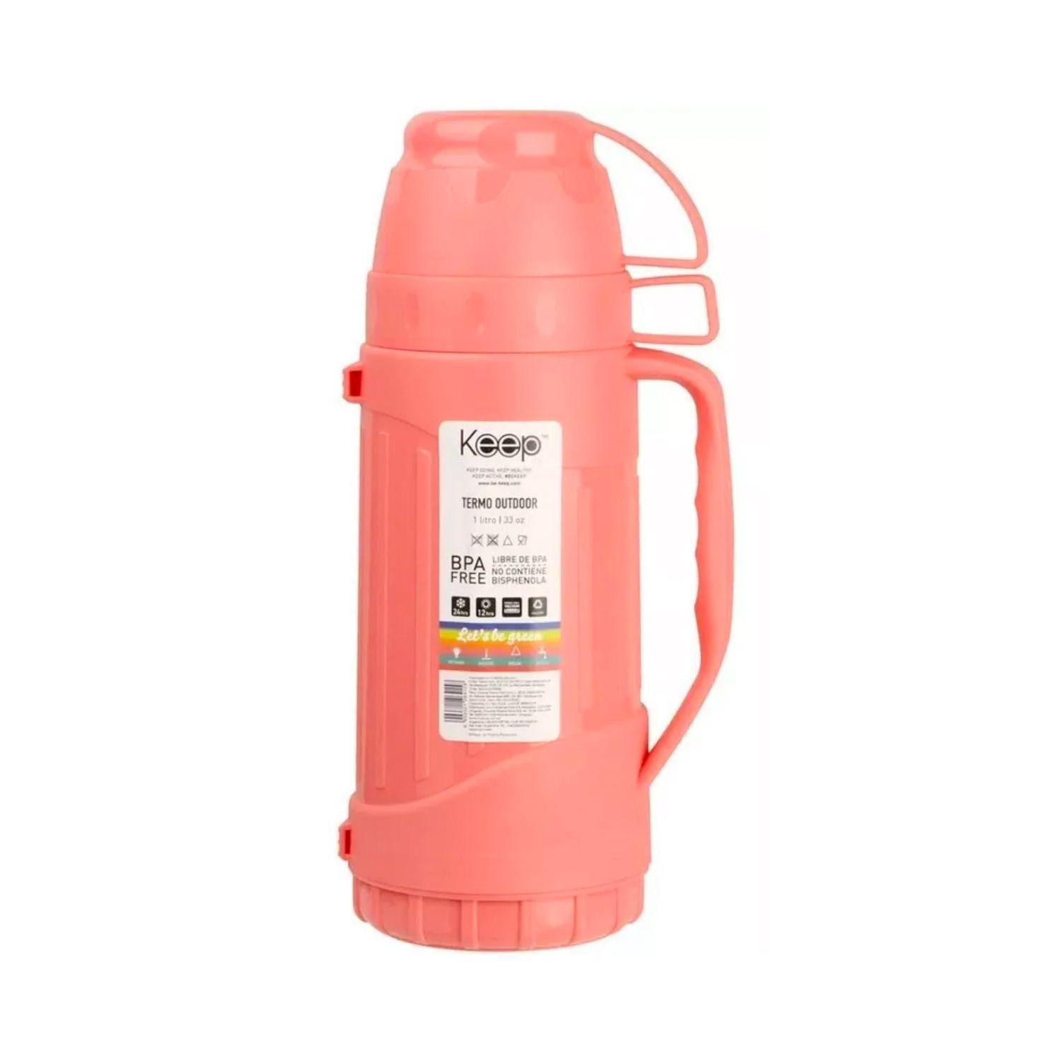 Termo Outdoor 1 Litro Caliente/Frío Rosado - Keep-0