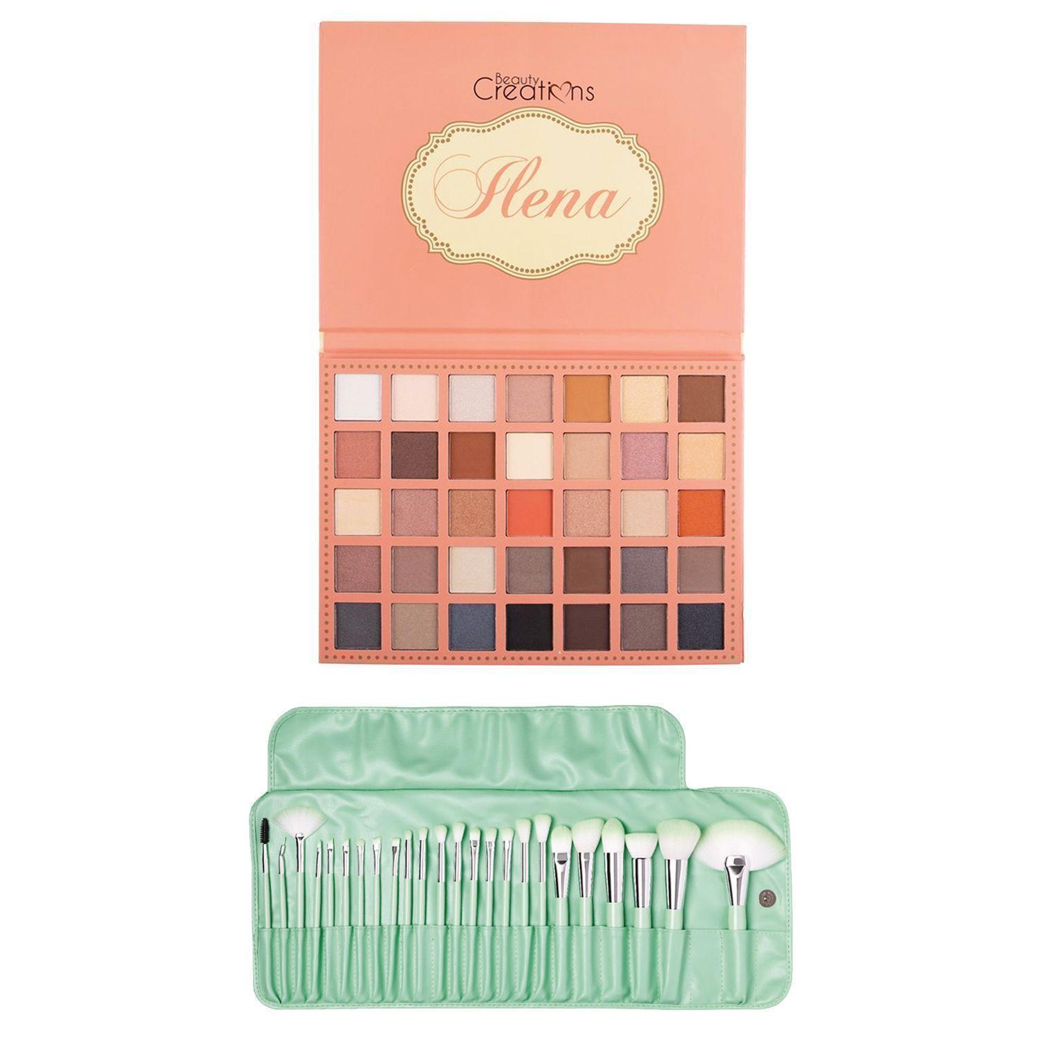 Pack Paleta De Sombra "Ilena"+ Set 24 Brochas Pastel Lime Party de Beauty Creations-0
