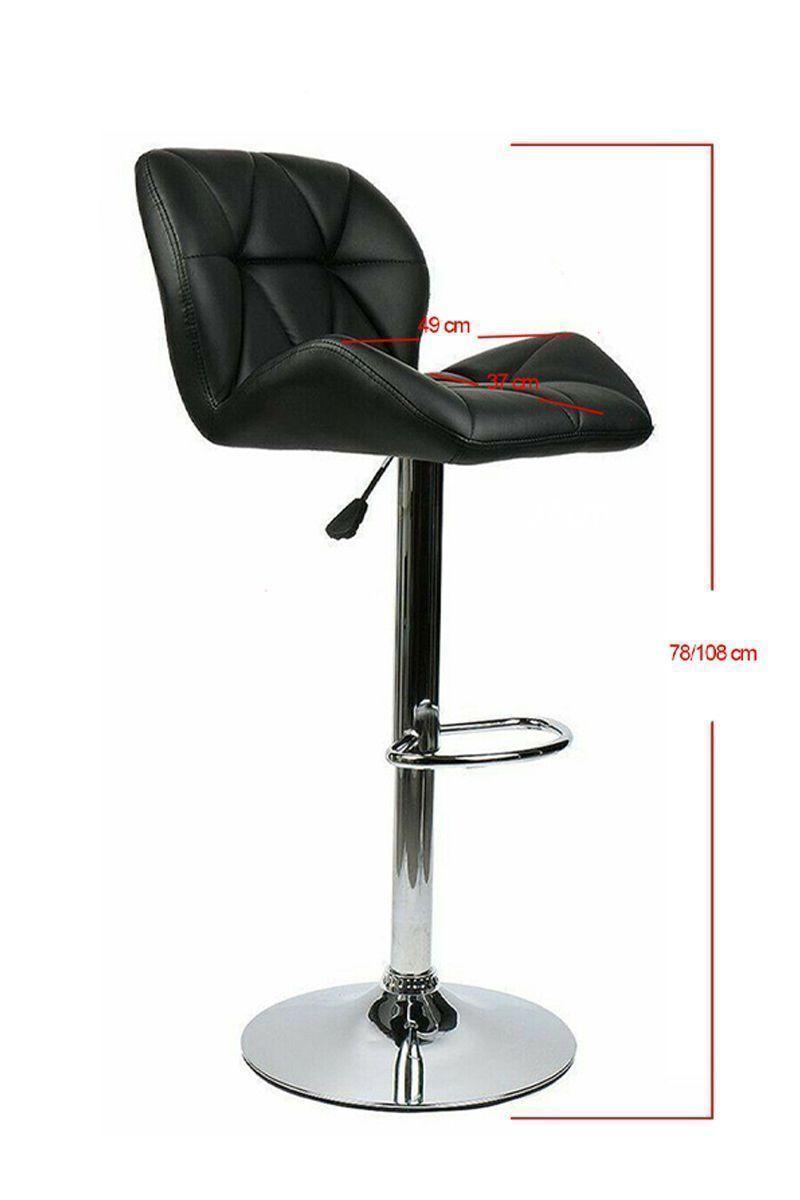 Silla Alta Bar Acolchada Giratoria con Respaldo-2