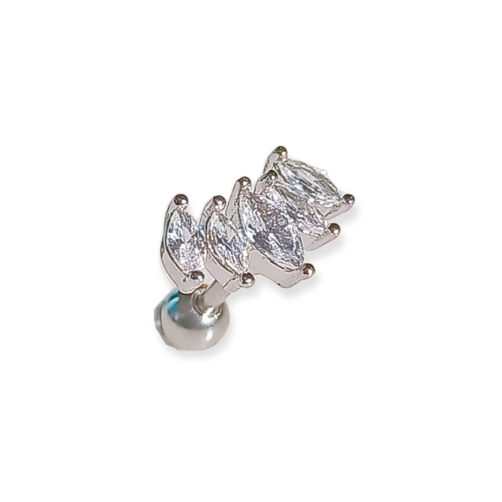Aros Piercing Punto De Luz Helix Flat Zirconia Hipoalergenico-0